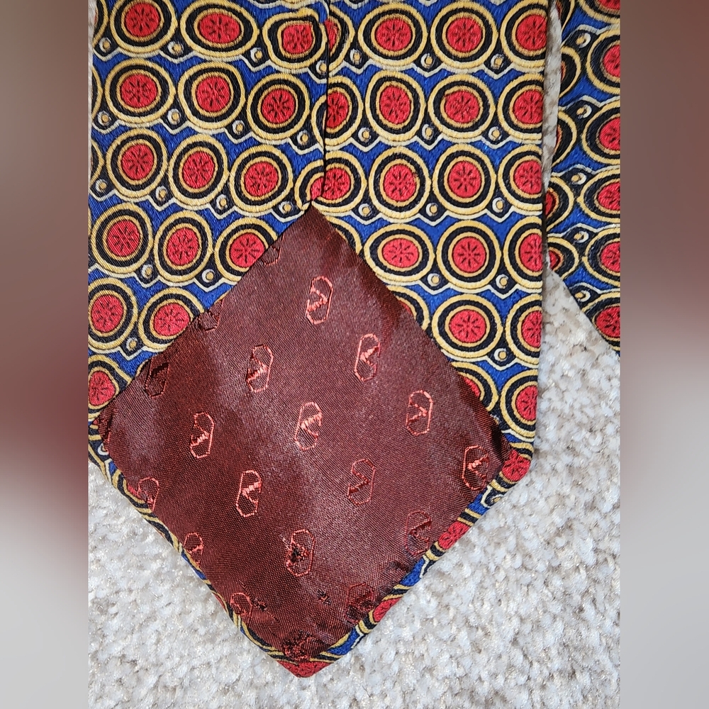 Valentino Red, Blue, Black And Gold Vintage Tie - Picture 6 of 11